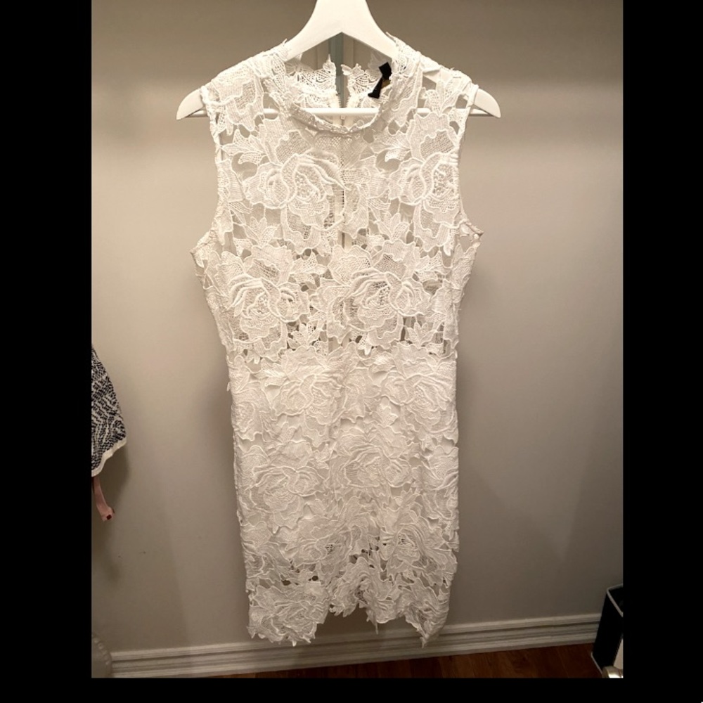 White lace mini dress